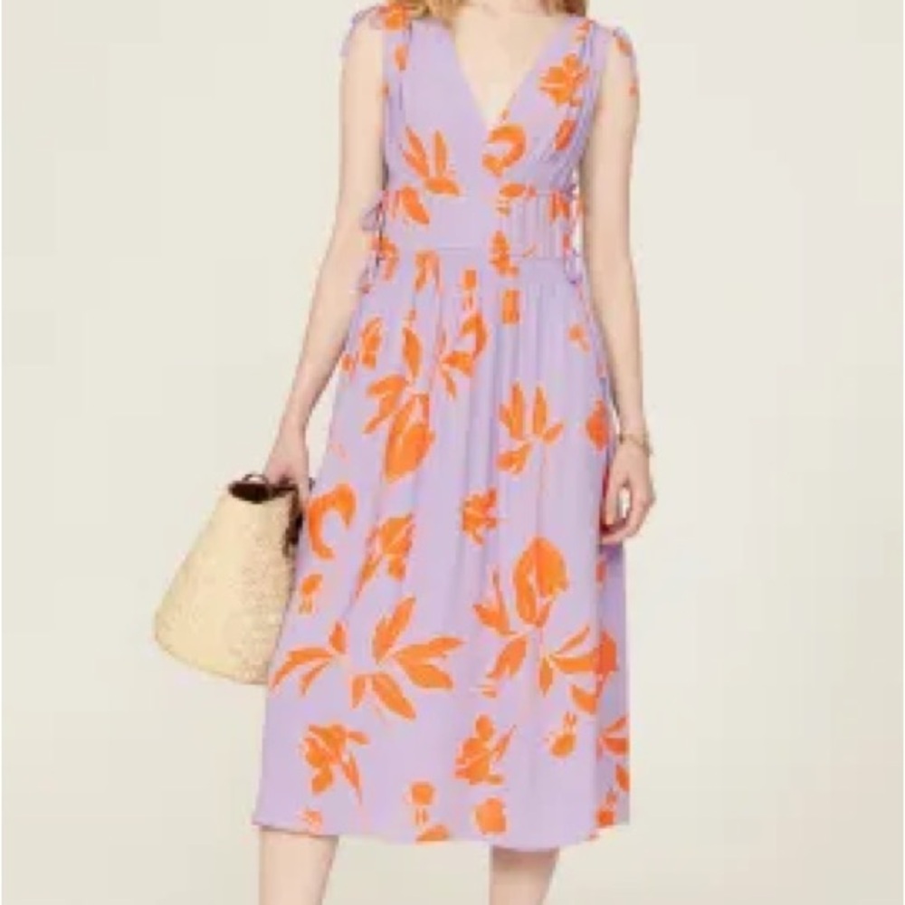 Floral Purple and Orange Dress